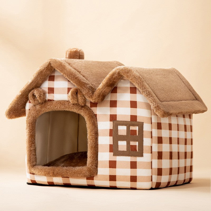 Foldable Dog House Pet Cat Bed Winter