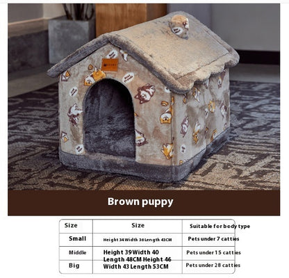 Foldable Dog House Pet Cat Bed Winter