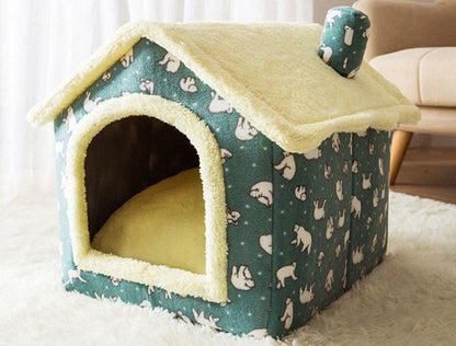 Foldable Dog House Pet Cat Bed Winter