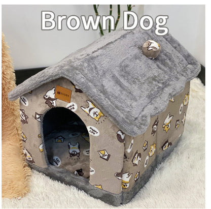 Foldable Dog House Pet Cat Bed Winter