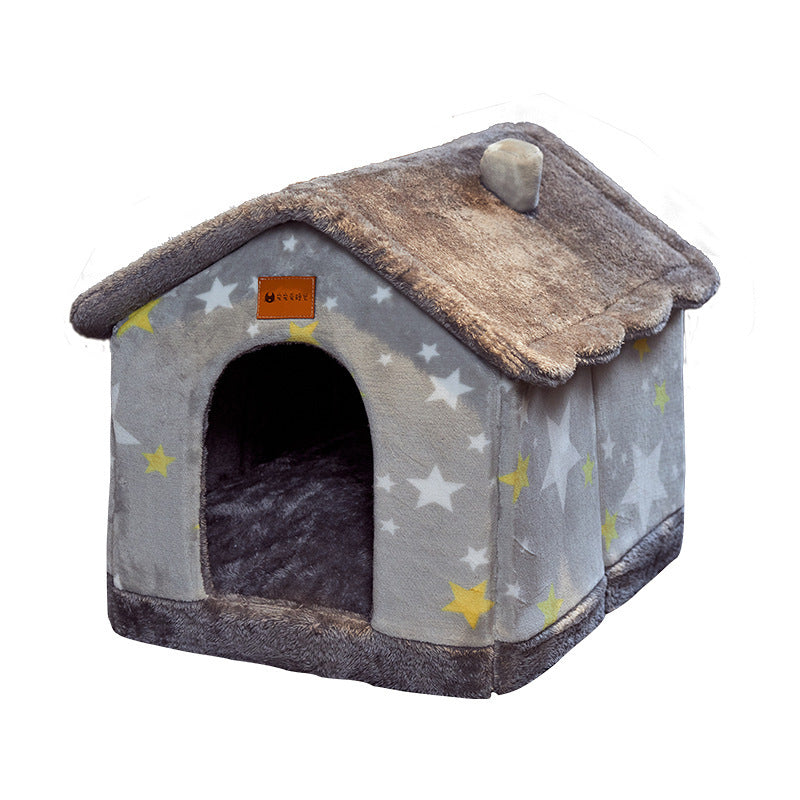 Foldable Dog House Pet Cat Bed Winter