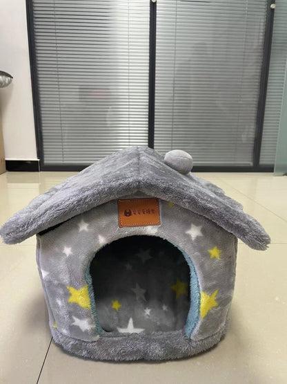 Foldable Dog House Pet Cat Bed Winter