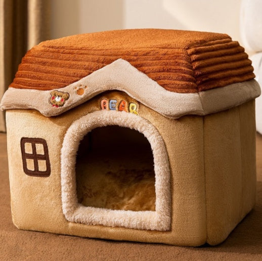 Foldable Dog House Pet Cat Bed Winter